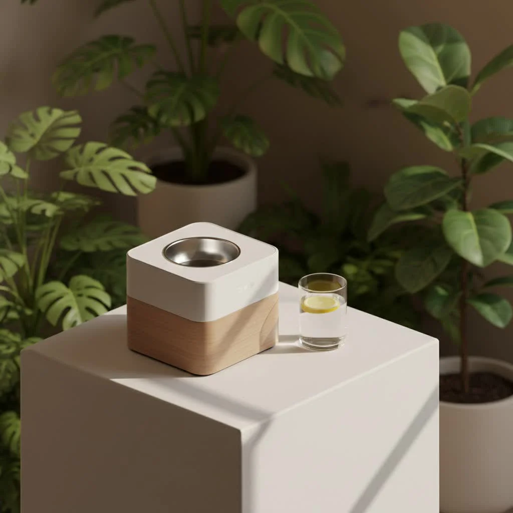 Automatic pet feeder dispensing kibble into a bowl