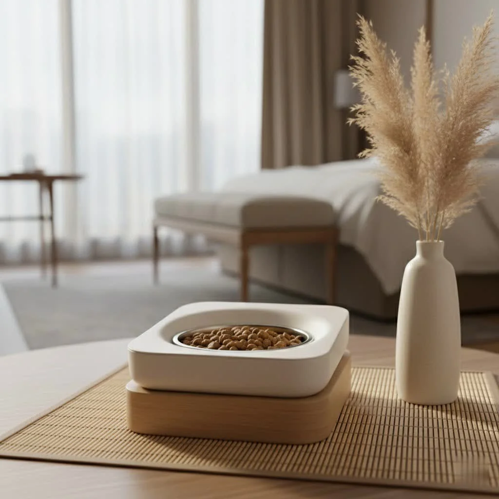 Sure Pet Feeder with a cat eating from it