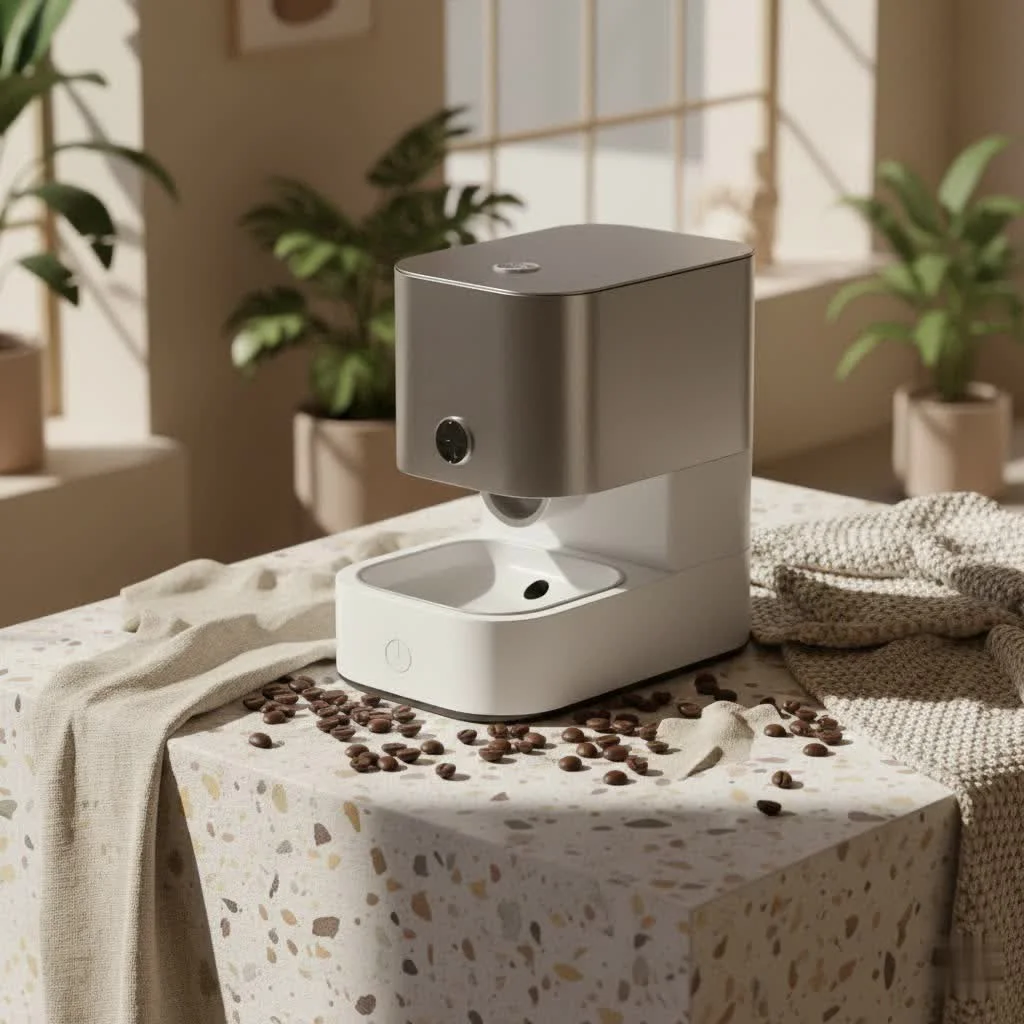 Petlibro automatic pet feeder dispensing kibble into a bowl