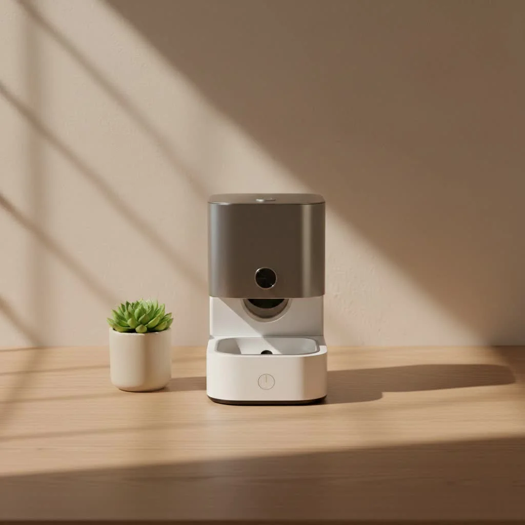 Smart Life pet feeder dispensing food into a bowl