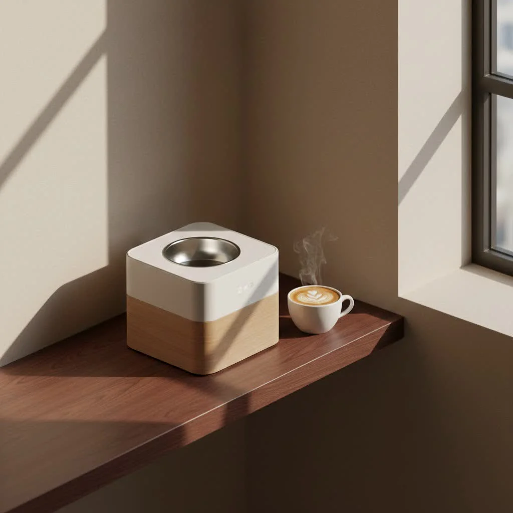 HoneyGuaridan Automatic Pet Feeder with food in bowls