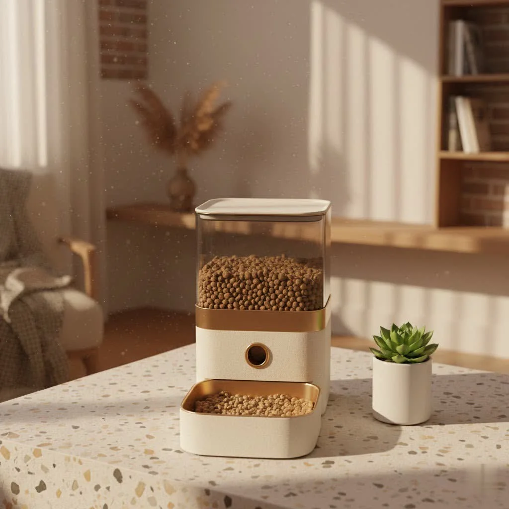 Arf Pets automatic pet feeder with food bowl and kibble