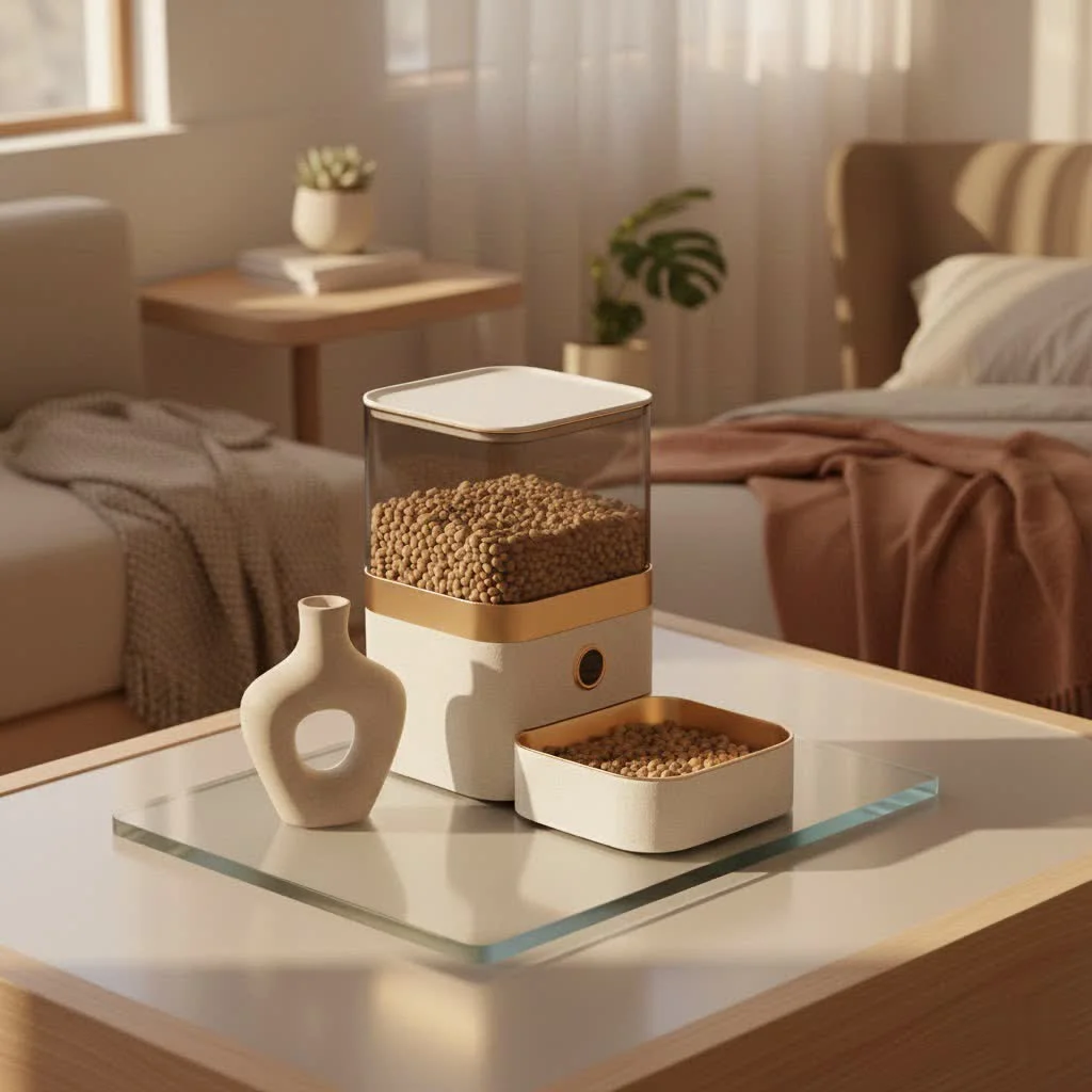 Pet Lodge feeder with a dog accessing food
